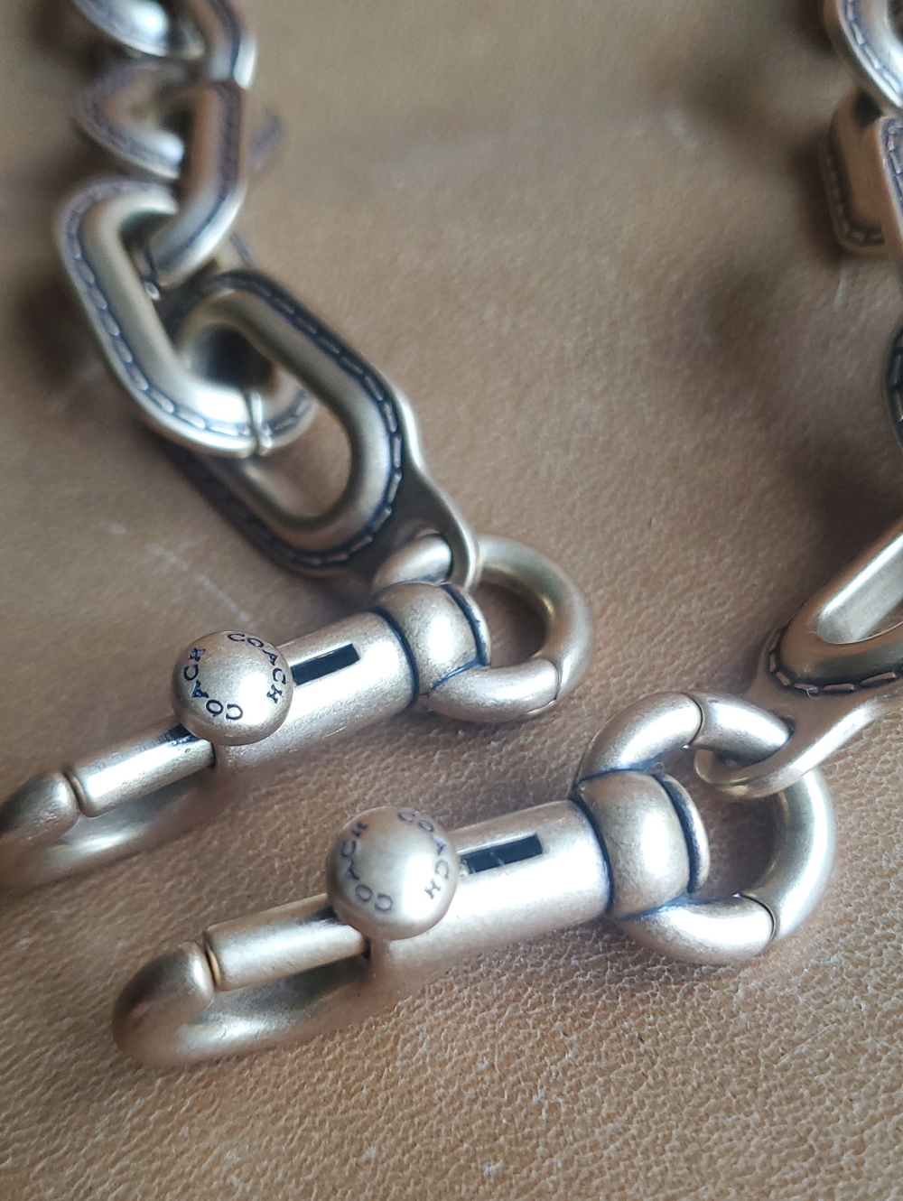 Coach Link Chain Strap For Tabby Bag Or Chunky Necklace Brass / Gold - Picture 3 of 12